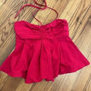 Red Halter Top L